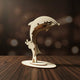 Puzzle 3D du Dauphin en bois, assemblé.