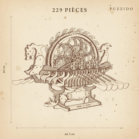 Puzzle 3D du Bateau Viking, plan technique avec dimensions