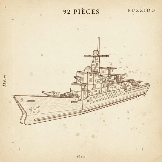 Puzzle 3D du troyer, plan technique avec dimensions