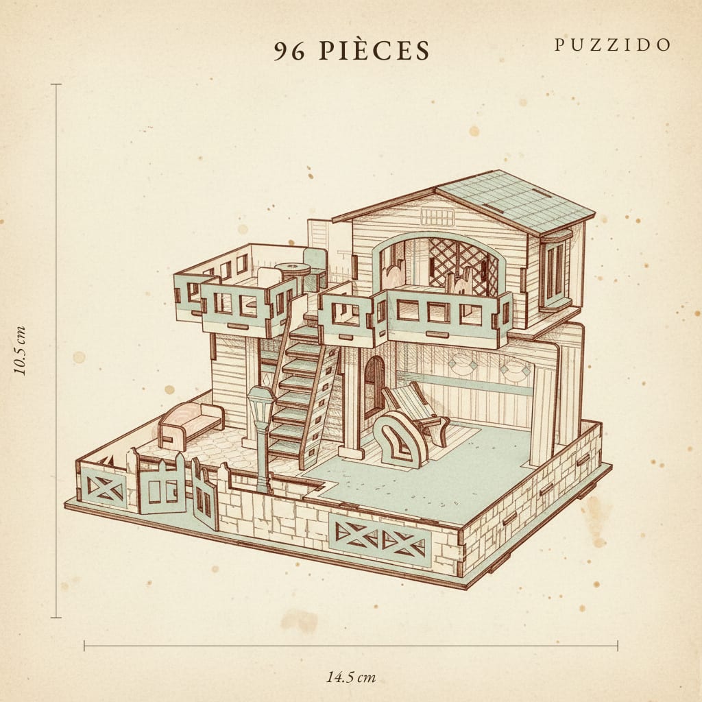 Puzzle 3D Nusa Lembongan — plan technique.
