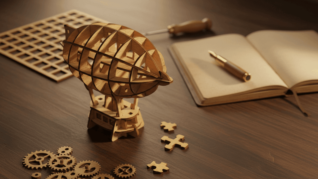 Puzzle 3D steampunk en bois : reconnaître un modèle vraiment mécanique