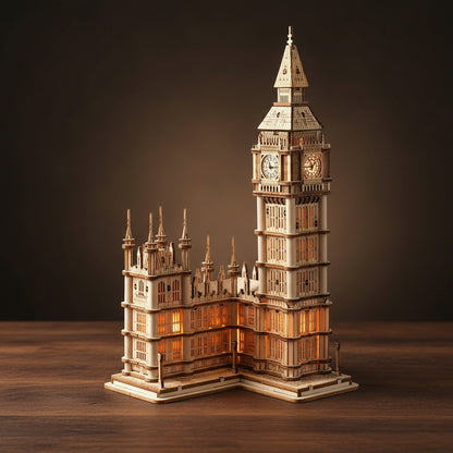 Puzzle 3D en bois de Big Ben avec lumières
