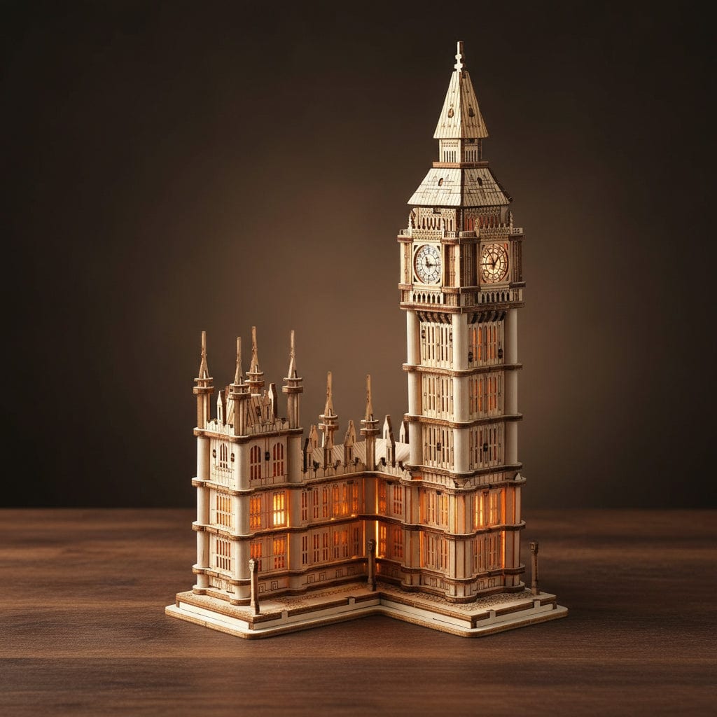 Puzzle 3D en bois de Big Ben avec lumières