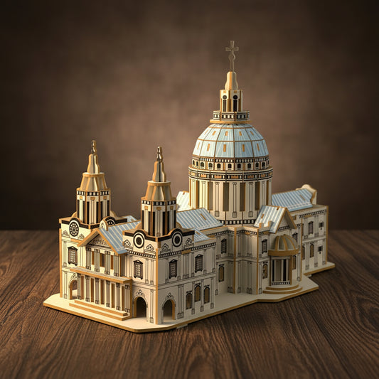 Puzzle 3D de cathédrale en bois avec dôme et tours