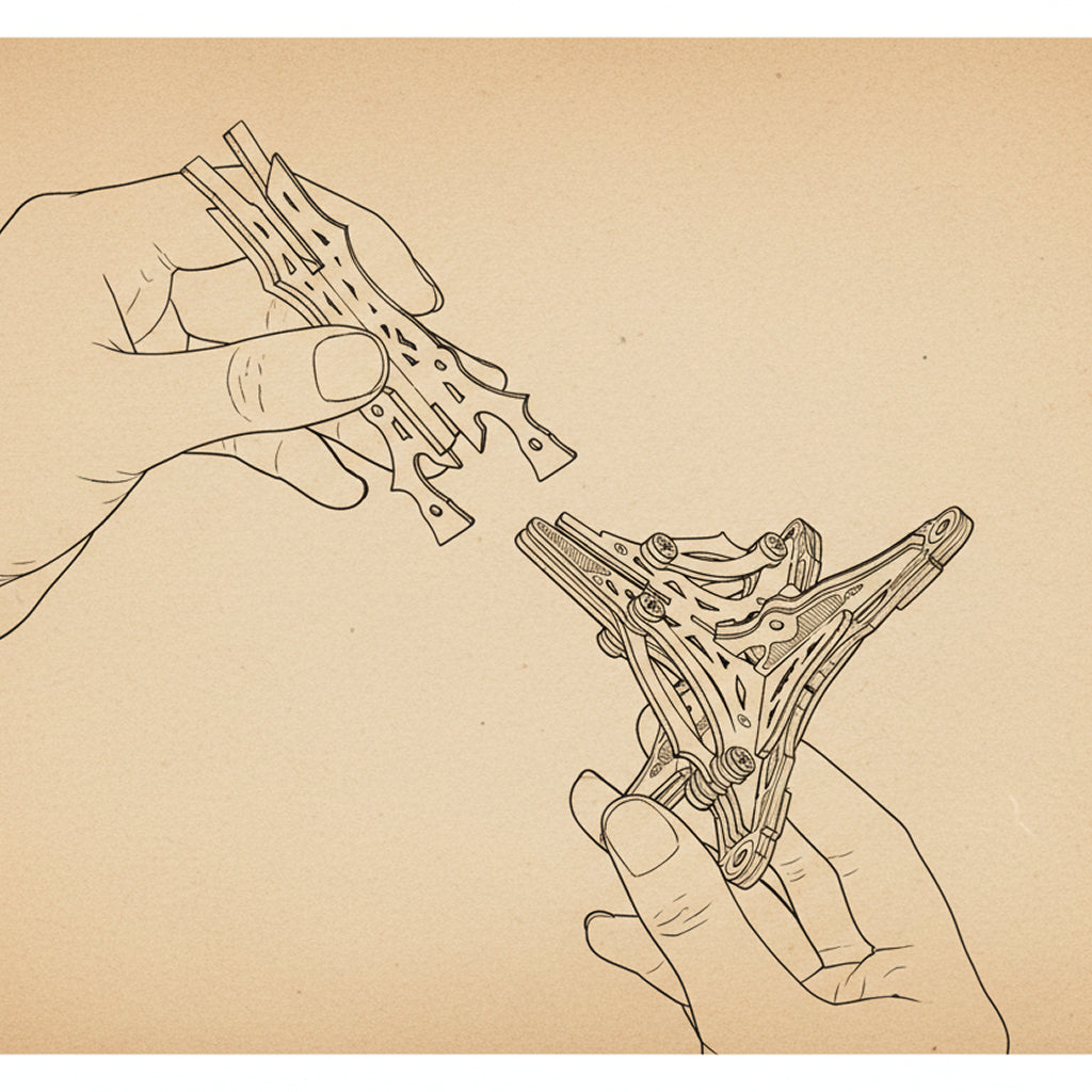 Puzzle 3D de château à vapeur en bois avec détails bleus et blancs. - vue 4