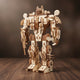 Puzzle 3D de robot futuriste en bois avec détails mécaniques.