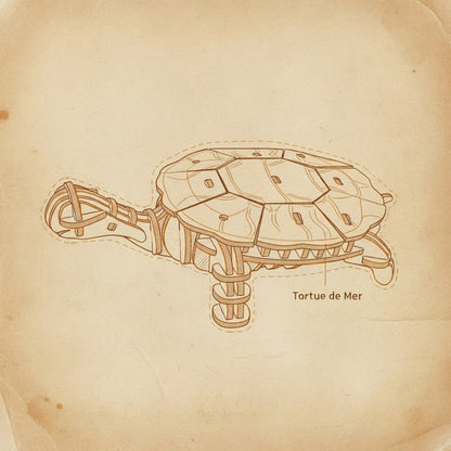 Puzzle 3D en bois d'une tortue avec carapace segmentée et tête mobile. - vue 2