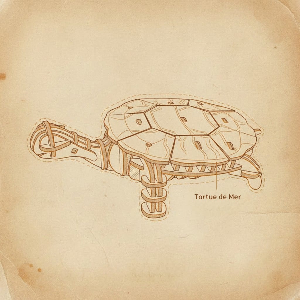 Puzzle 3D en bois d'une tortue avec carapace segmentée et tête mobile. - vue 2