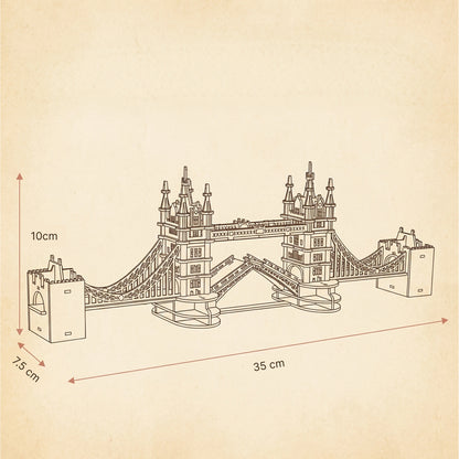 Puzzle 3D en bois du Tower Bridge de Londres, lumineux. - vue 2