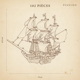 Puzzle 3D Bateau Pirate en Bois