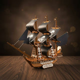 Puzzle 3D en Bois Bateau Pirate