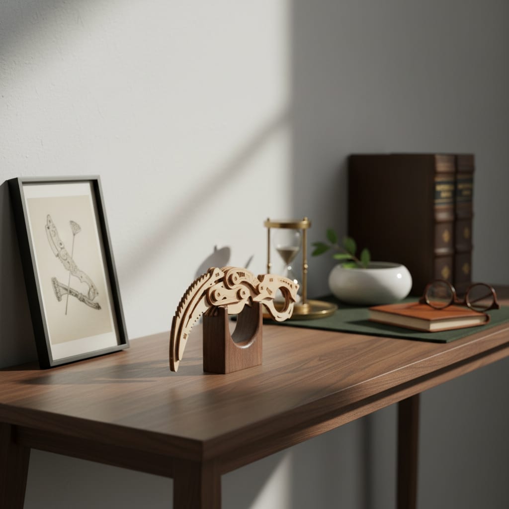 Puzzle 3D du Couteau couperet, exposé sur une étagère ouverte