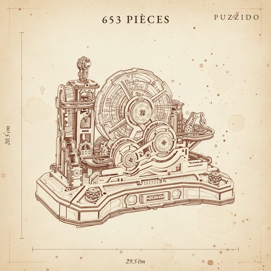 Puzzle 3D Pinball — plan technique.