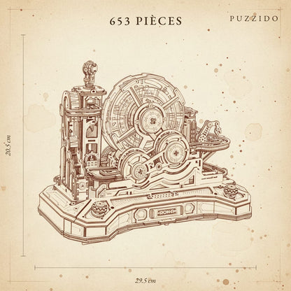 Puzzle 3D Pinball — plan technique.