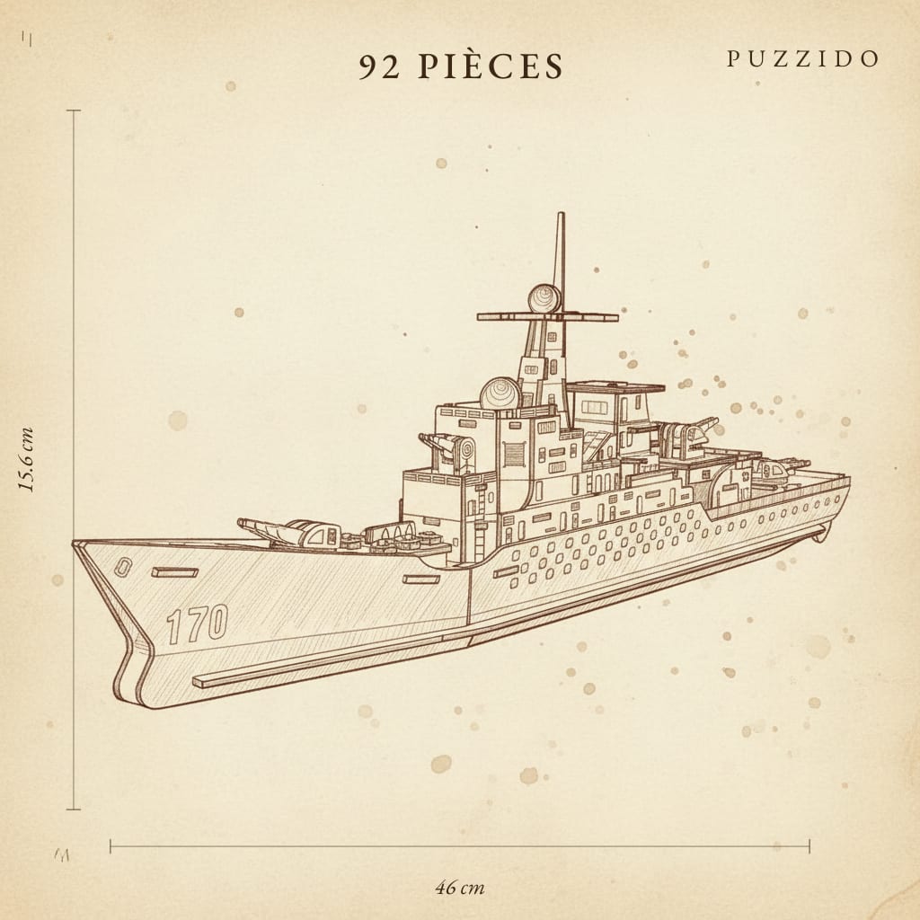 Puzzle 3D du troyer, plan technique avec dimensions