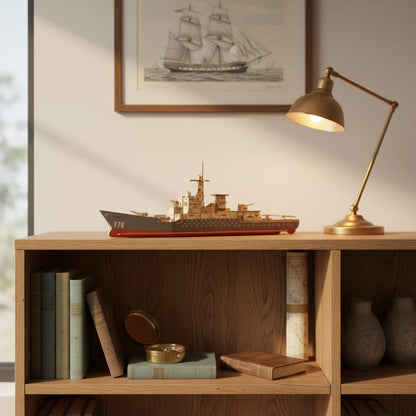 Puzzle 3D du troyer, placé sur une cheminée en pierre