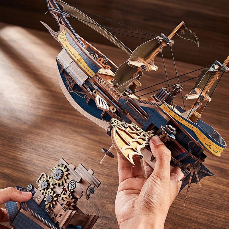 Puzzle 3D du Galion Spatial en bois vue détachée