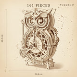 Puzzle 3D Horloge Hibou en Bois