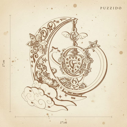 Puzzle 3D Lune Enchantée — plan technique.