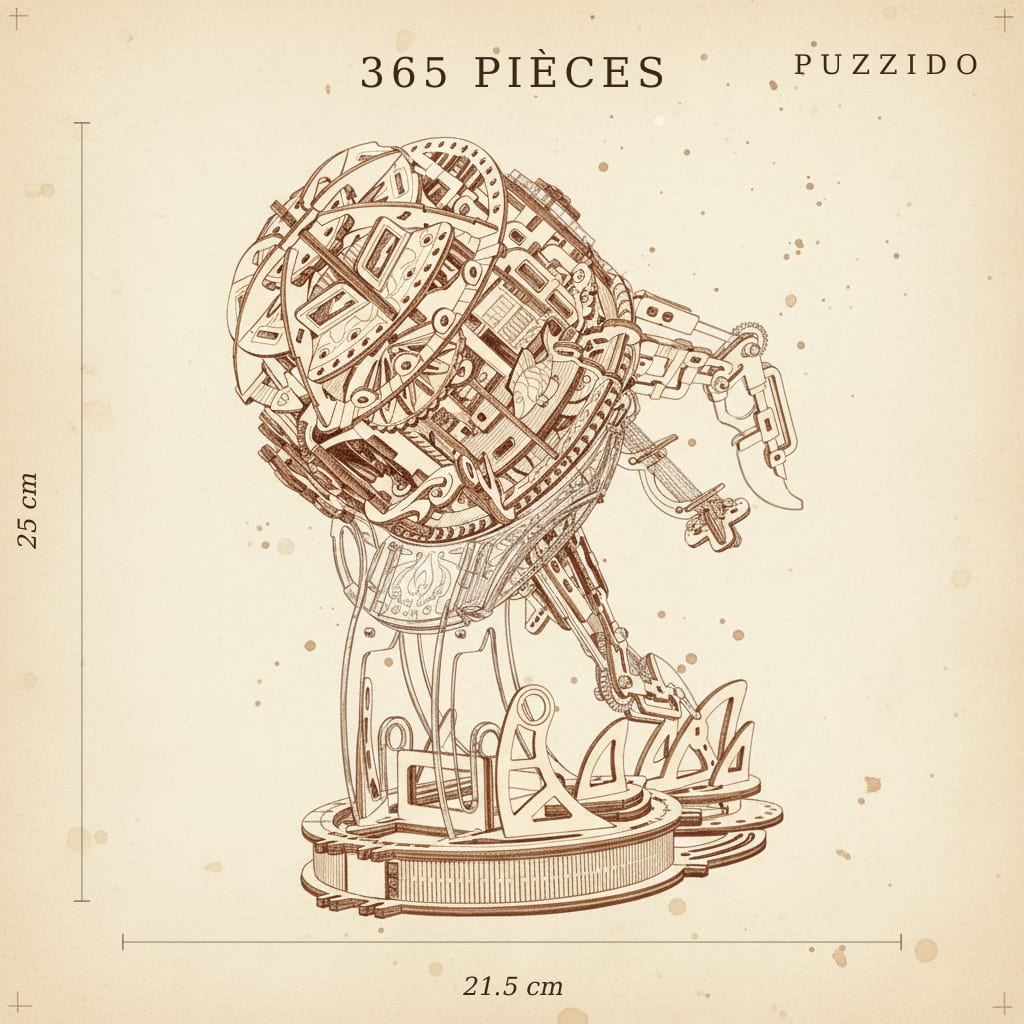 Puzzle 3D de la Méduse Aurore en bois, assemblée - vue 2