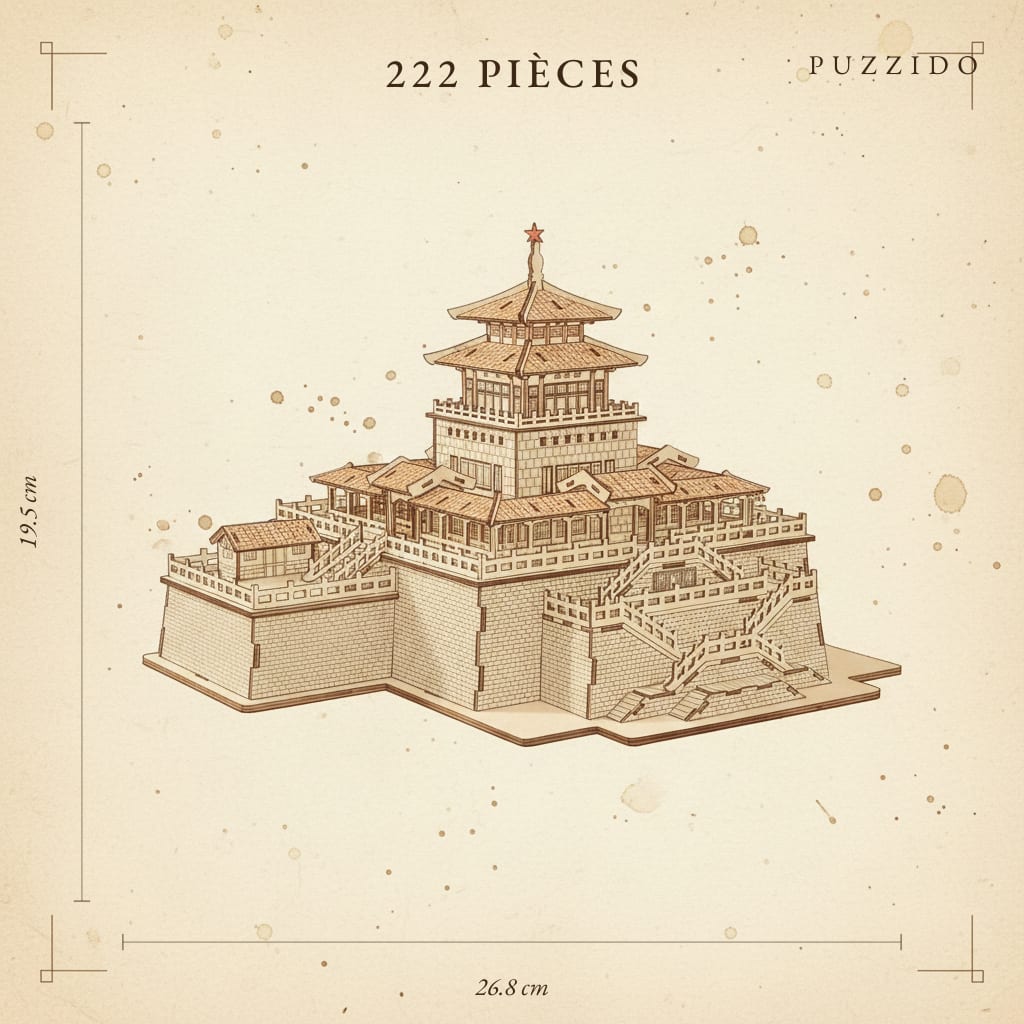 Puzzle 3D Pavillon de la Libération — plan technique.