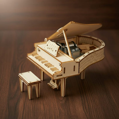 Puzzle 3D du Piano Boîte à Musique en bois, assemblé.