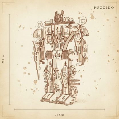 Puzzle 3D Robot science fiction — plan technique.