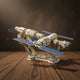 Puzzle 3D du Station Spatiale, vue studio sur surface en noyer
