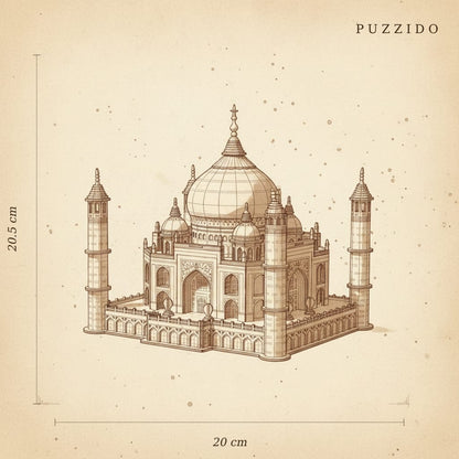 Puzzle 3D du Taj Mahal en bois, assemblé - vue 2