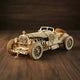 Puzzle 3D du Voiture Grand Prix, vue studio sur surface en noyer