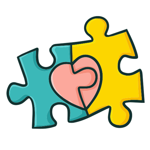 Des pièces de puzzles formant un coeur