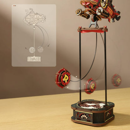 Puzzle 3D Sous-Marin à Pendule en bois, balancier en mouvement.